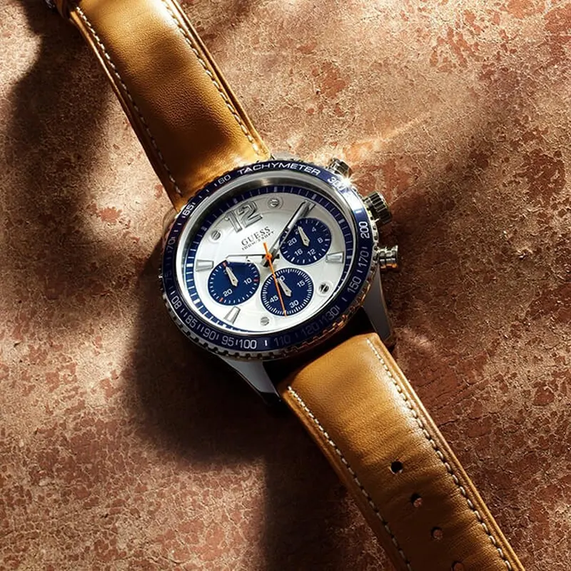 Guess Fleet Chronograph White Dial Quartz Men's Watch- W0970G1